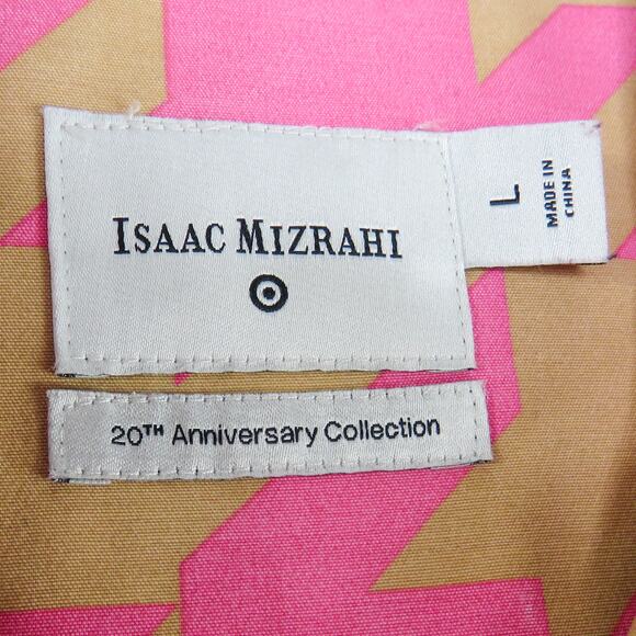 Isaac Mizrahi Pink Plaid Houndstooth Trenchcoat Jacket Coat Large Barbiecore - Picture 5 of 12